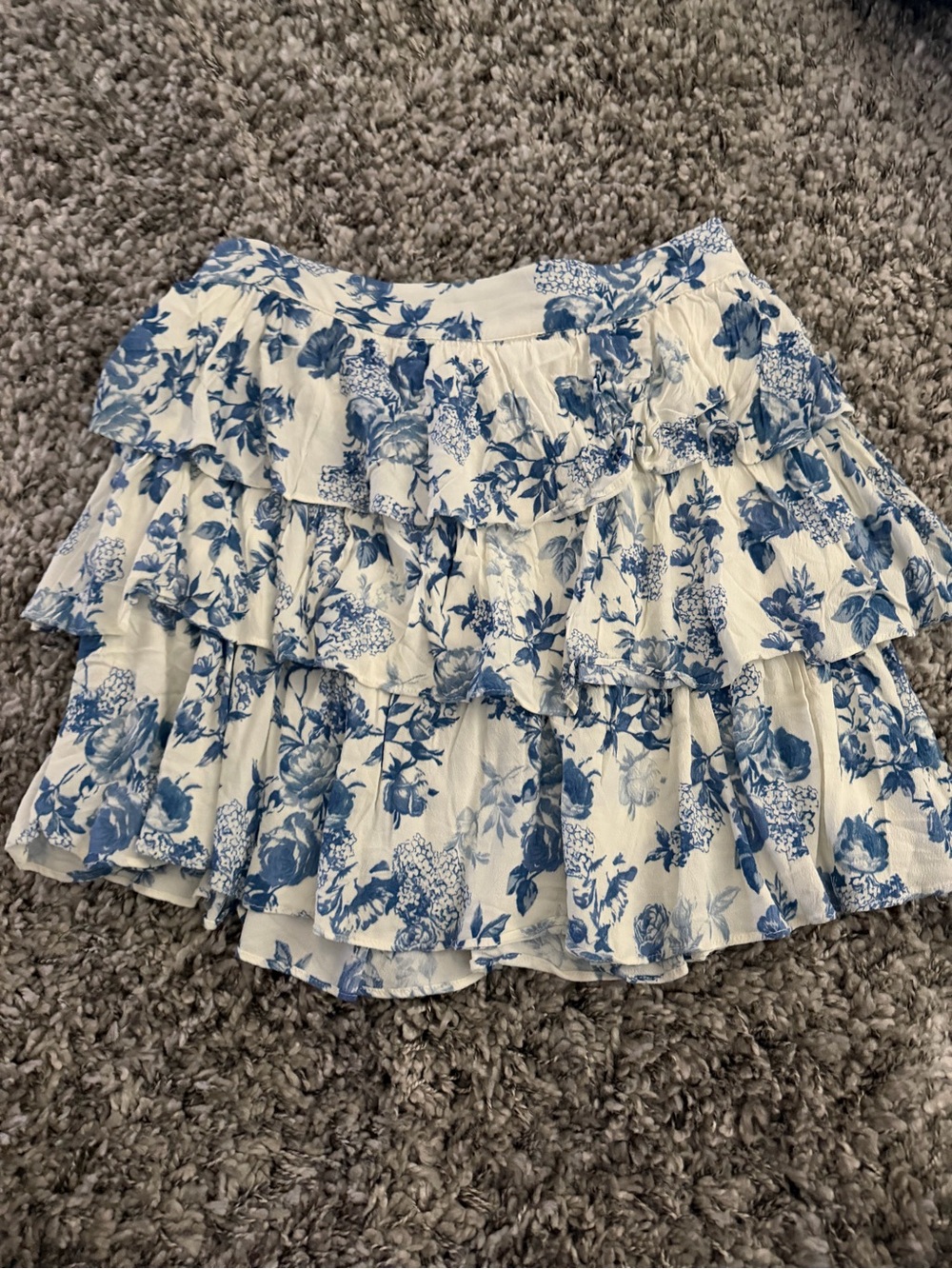 Olivaceous Blue and White Floral Skirt